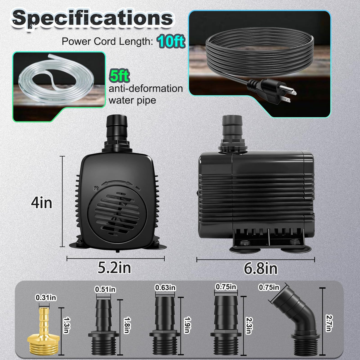 SongLong 10ft cord with grounded plug enables flexible placement