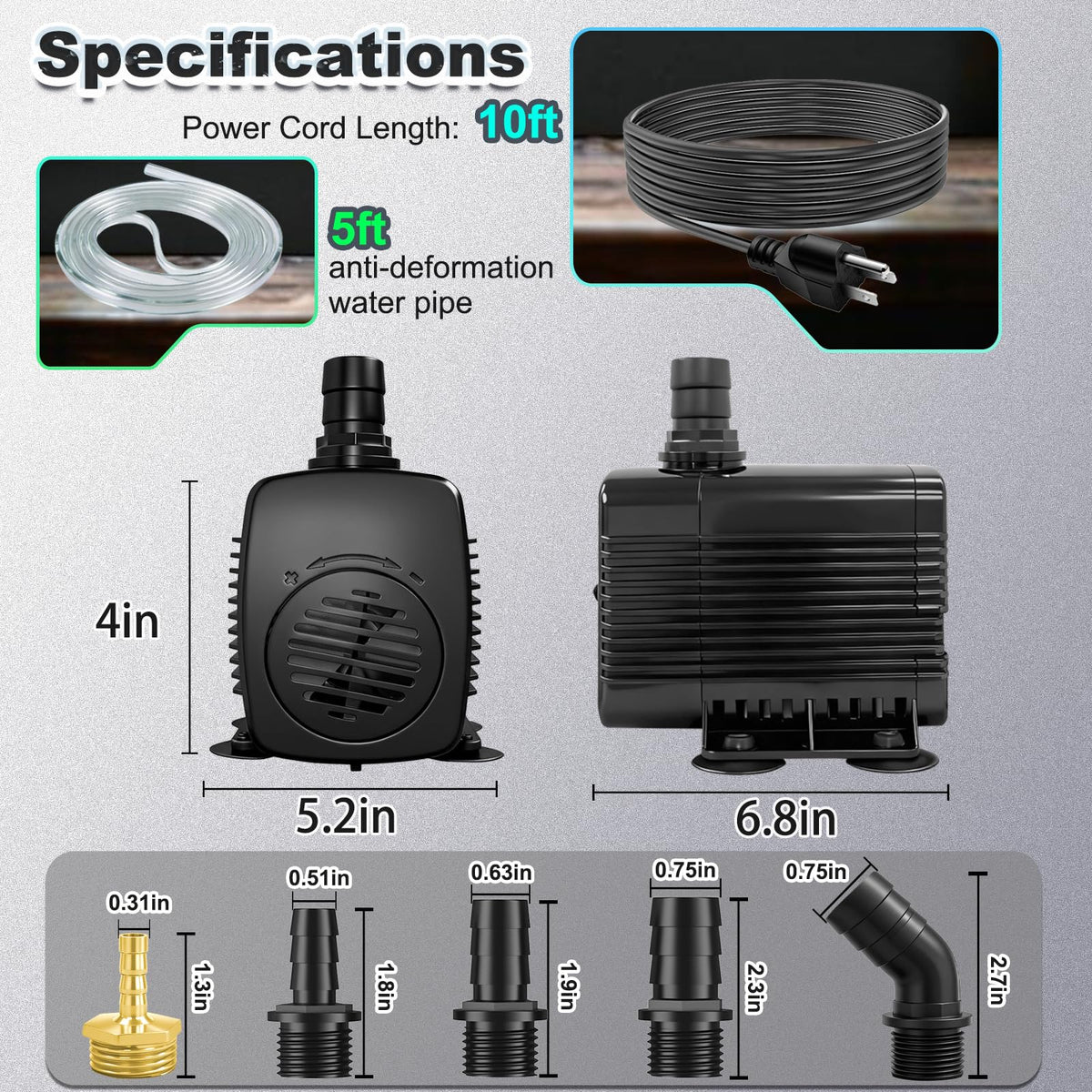 SongLong ultra-quiet operation suitable for indoor fountains and hydroponics.