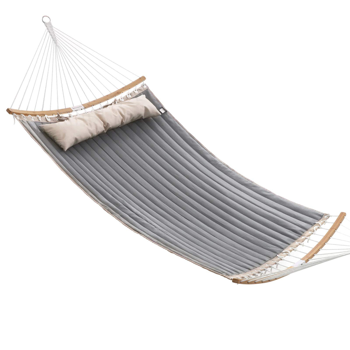 SONGMICS hammock curved-bamboo-spreader delivers stable, safe outdoor lounging