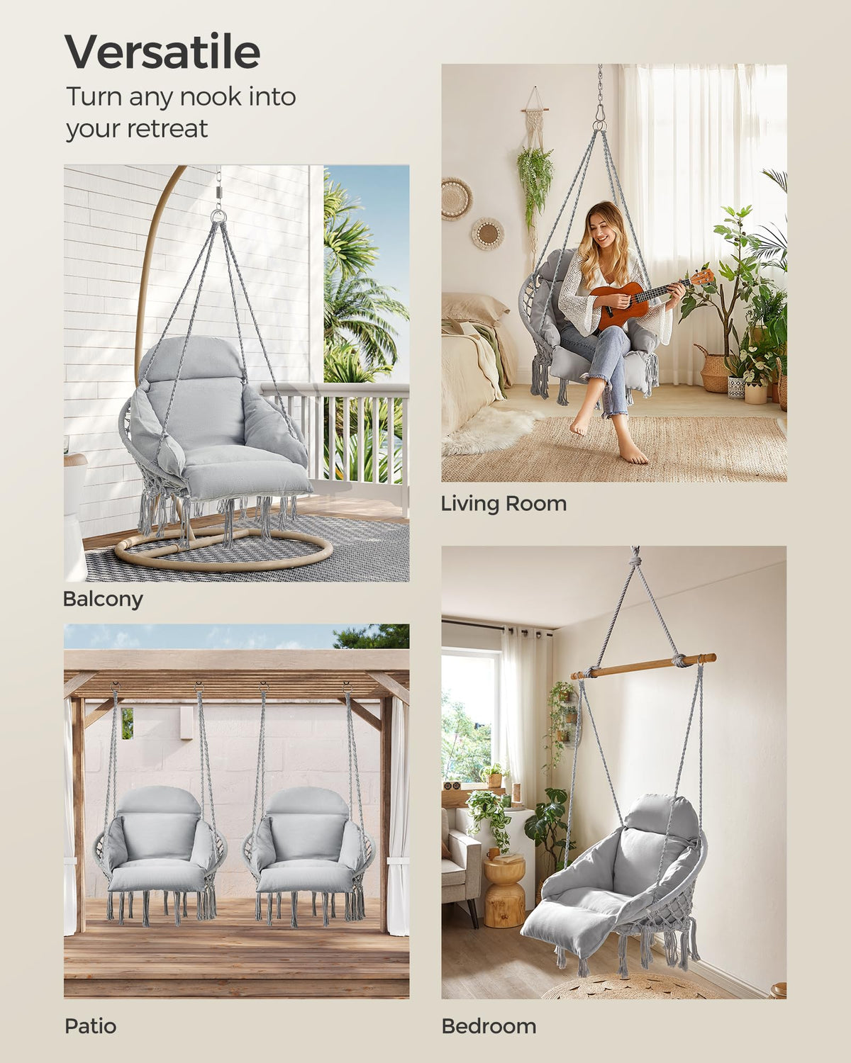 Songmics reading nook on balcony ideal for calm evenings