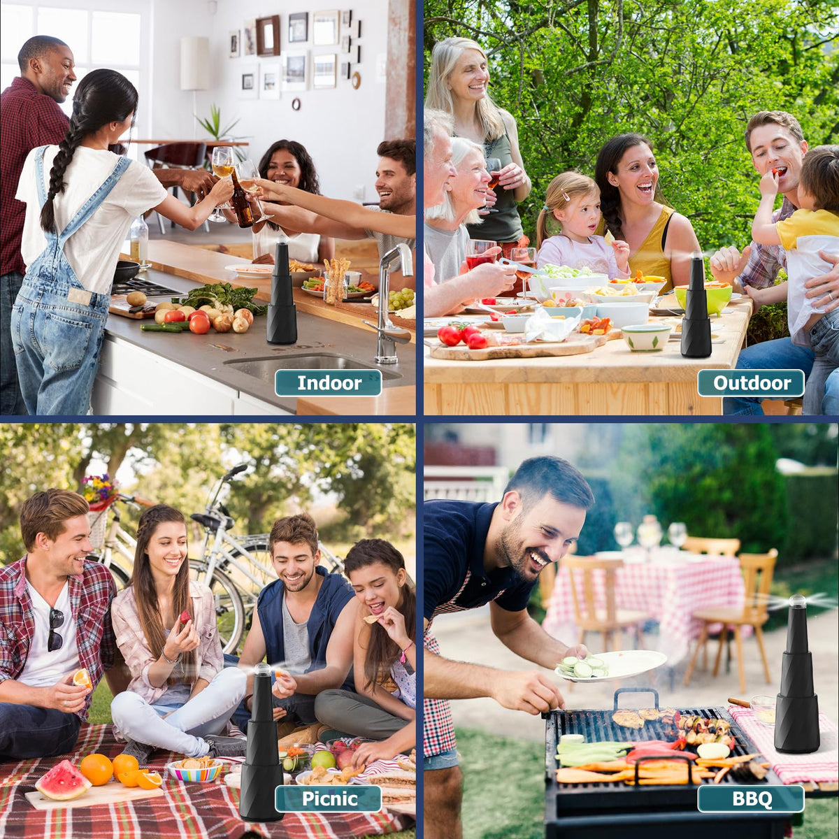 SonicPulse Fly Fan battery-powered portability for outdoor dining
