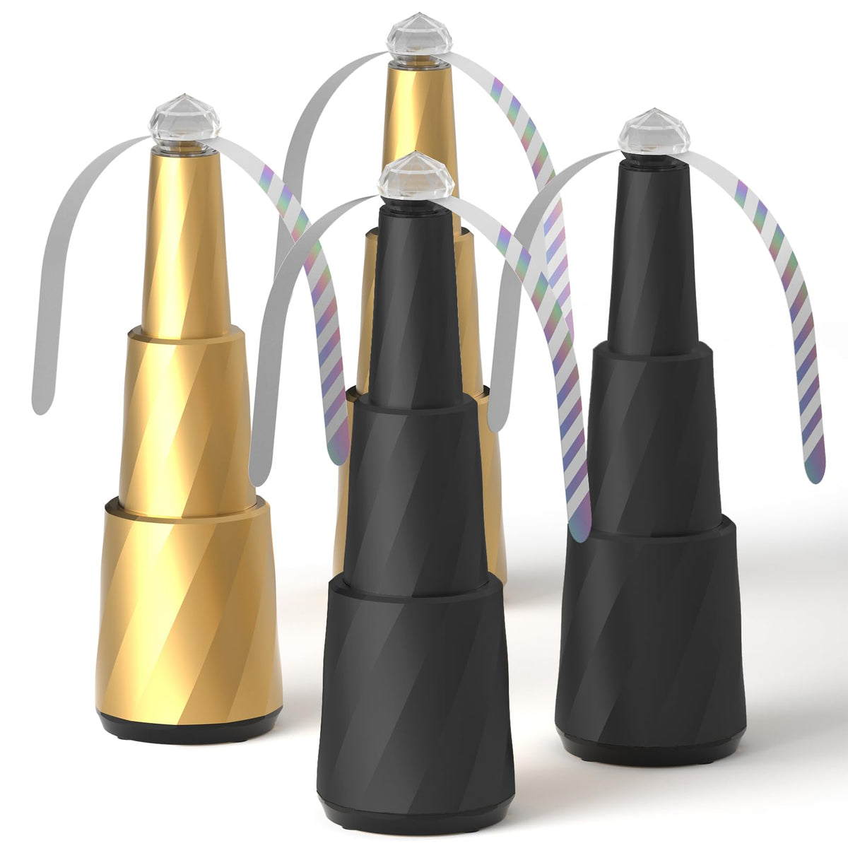 SonicPulse Fly Fan table-4-pack on a sunny picnic, keeps flies away from food