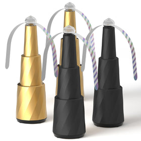 SonicPulse Fly Fan table-4-pack on a sunny picnic, keeps flies away from food
