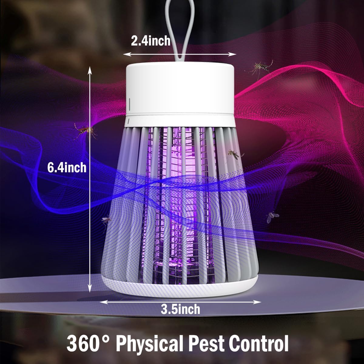 SonicPulse portable mosquito trap powered by rechargeable battery for camping and patios.