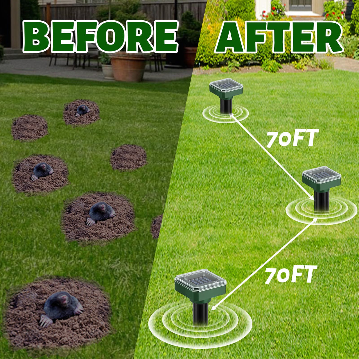 SonicPulse pulses across a lawn demonstrate deterrence and coverage