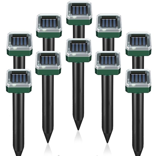 SonicPulse ultrasonic mole deterrent with solar panel protects lawns from burrowing pests