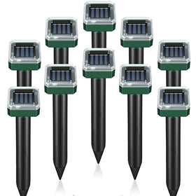 SonicPulse ultrasonic mole deterrent with solar panel protects lawns from burrowing pests