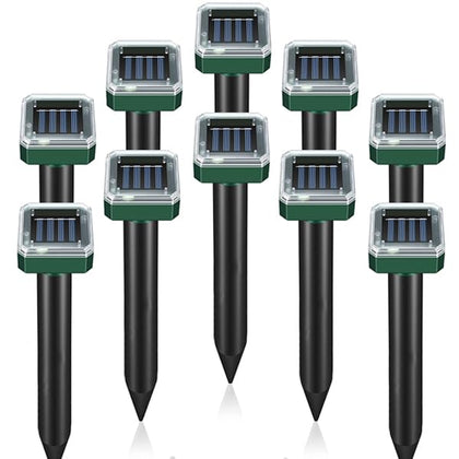 SonicPulse ultrasonic mole deterrent with solar panel protects lawns from burrowing pests