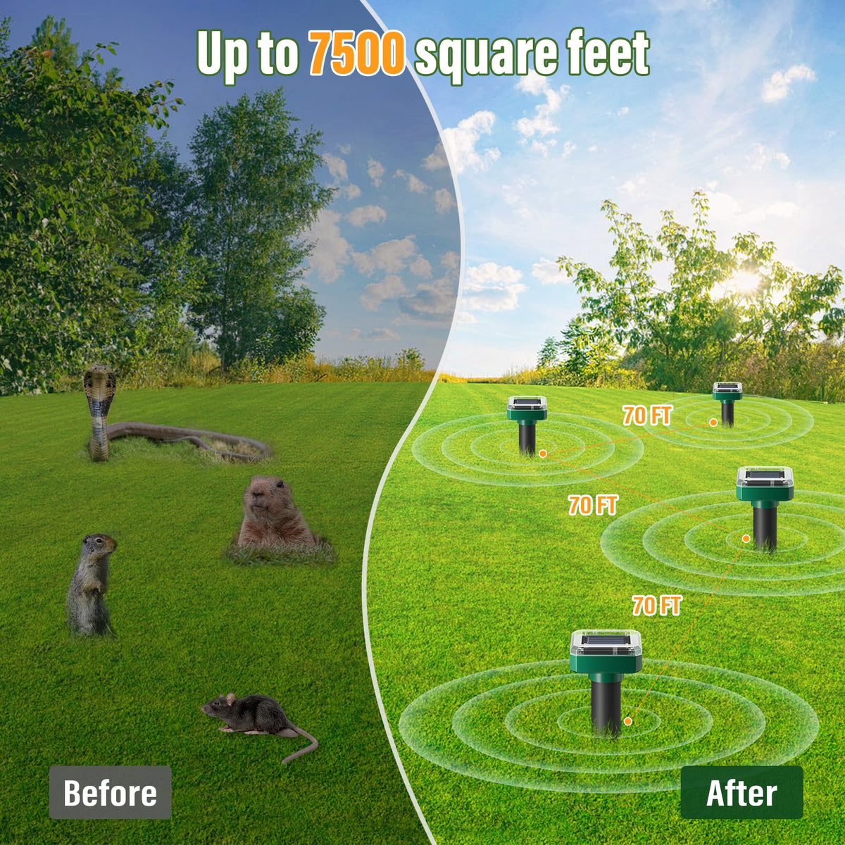 SonicPulse ultrasonic pulses visualization highlighting pest deterrence for families.