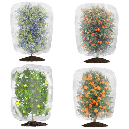 Soniuong garden net with drawstring protecting plants from insects and birds.