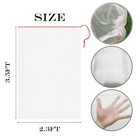 Soniuong insect barrier mesh placed over a plant to deter pests.