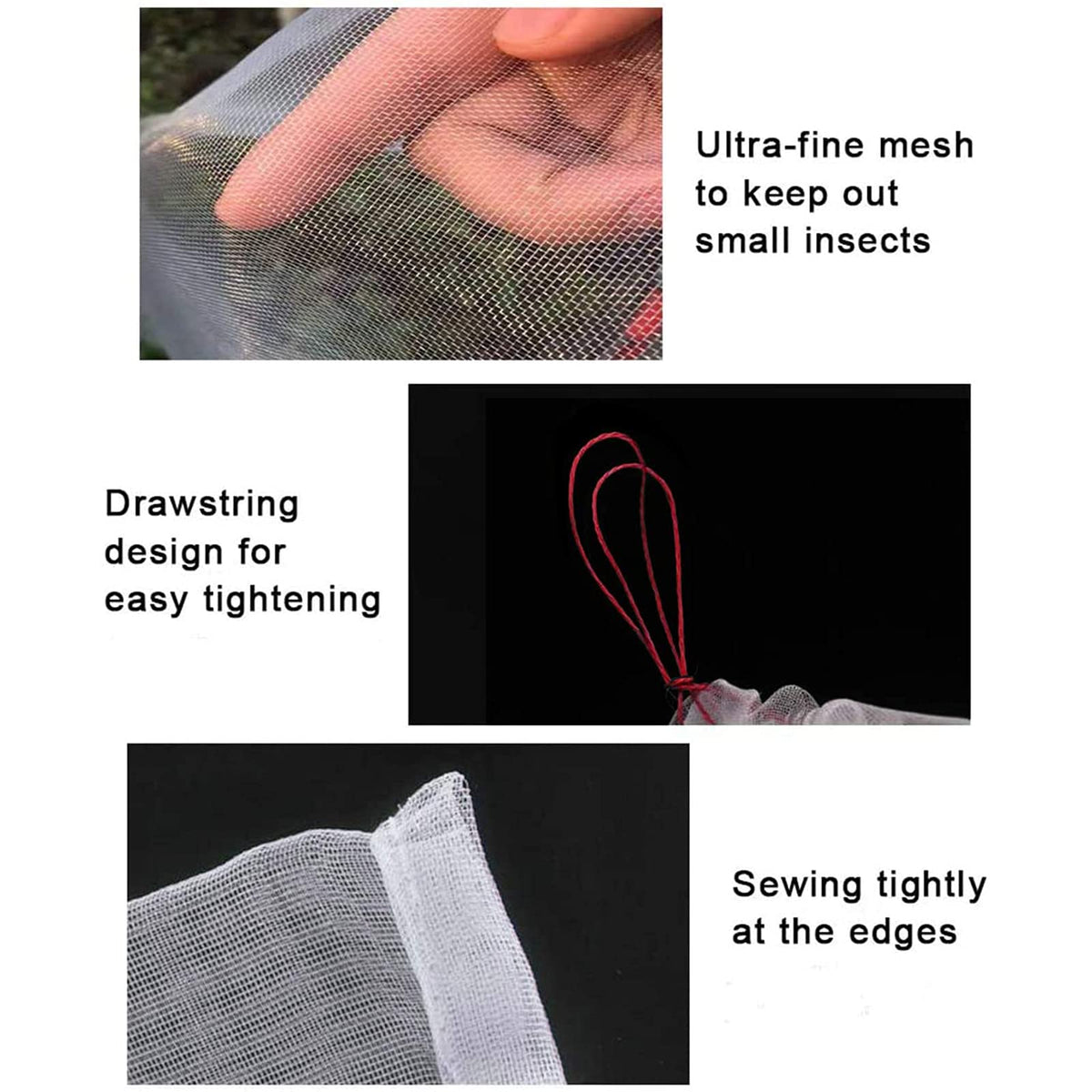 Soniuong durable polyethylene mesh for reusable garden protection.