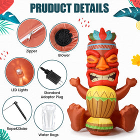 Sonwyoung setup: stakes and ropes stabilize the tiki for outdoor use.