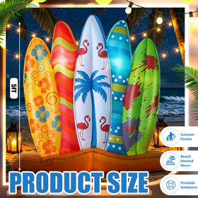 Sonwyoung surfboard with LED lights brightens pool area at night.