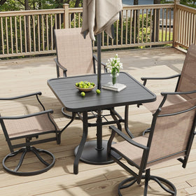 Soohow patio dining table with umbrella hole for shade