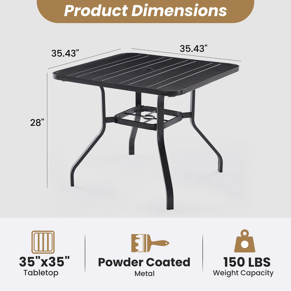 Soohow patio table setup in a garden or yard setting