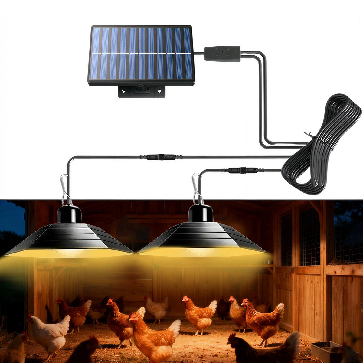 sooogd 4800mAh solar chicken coop light providing durable evening illumination for the coop