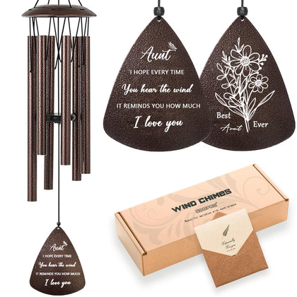 Soopau 32-inch bronze wind chime for aunts, stylish outdoor or indoor decor.