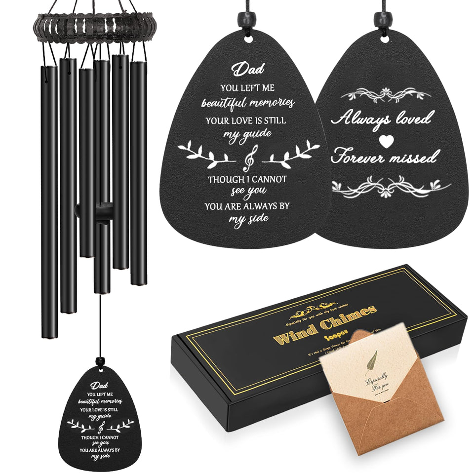 Soopau memorial wind chime dad wreath 30in hangs gracefully to honor dad.