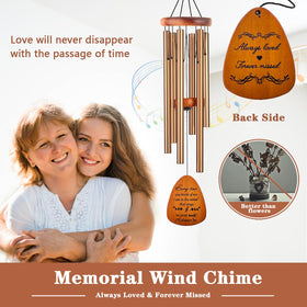 Soopau Memorial Wind Chimes back inscription conveys enduring love