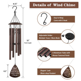 Soopau Nana bronze wind chime closeup tubes producing crisp, natural tones
