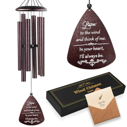 Soopau sympathy wind chimes front inscription for remembrance and comfort.