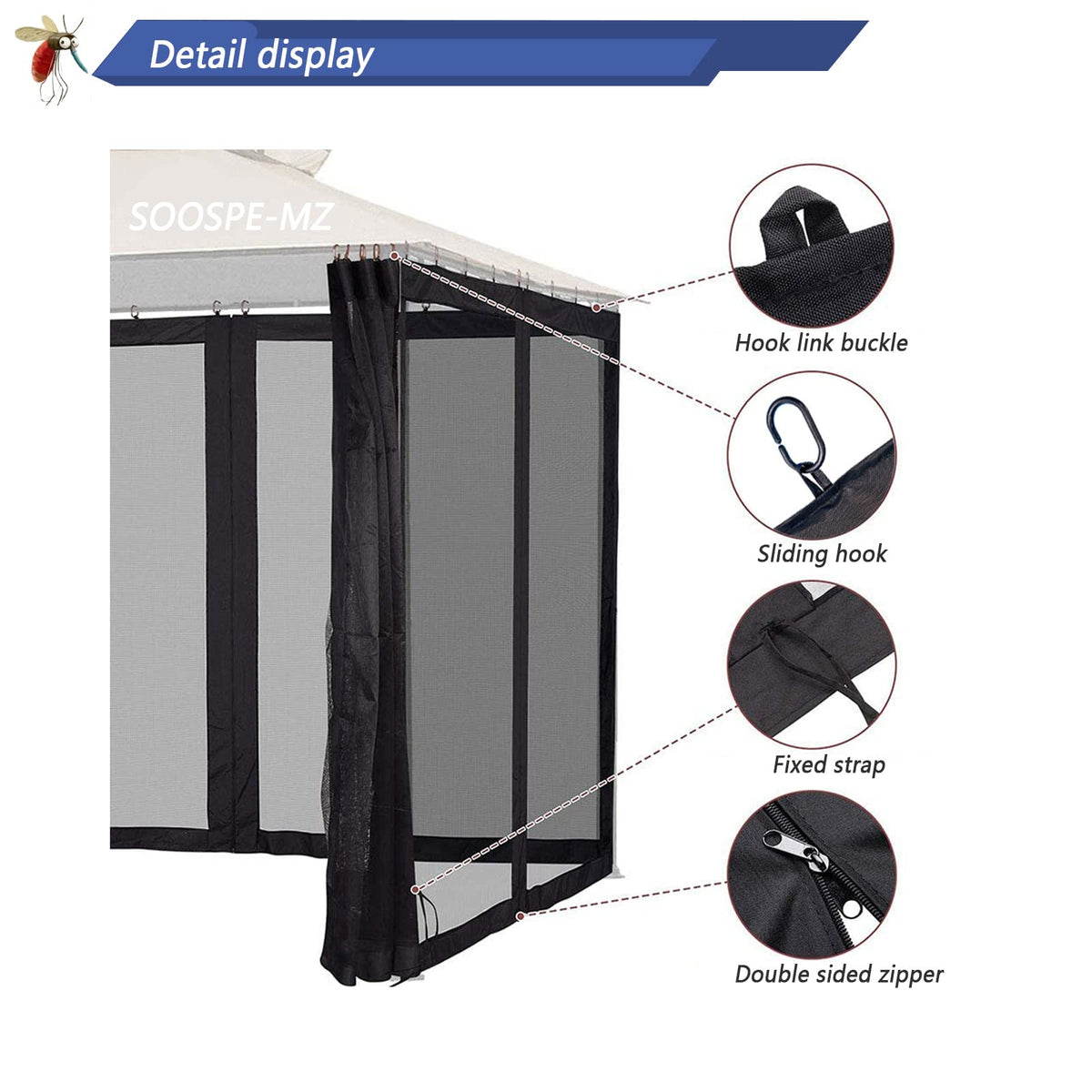 Close-up of durable polyester mesh by SOOSPE-MZ ensures tear resistance