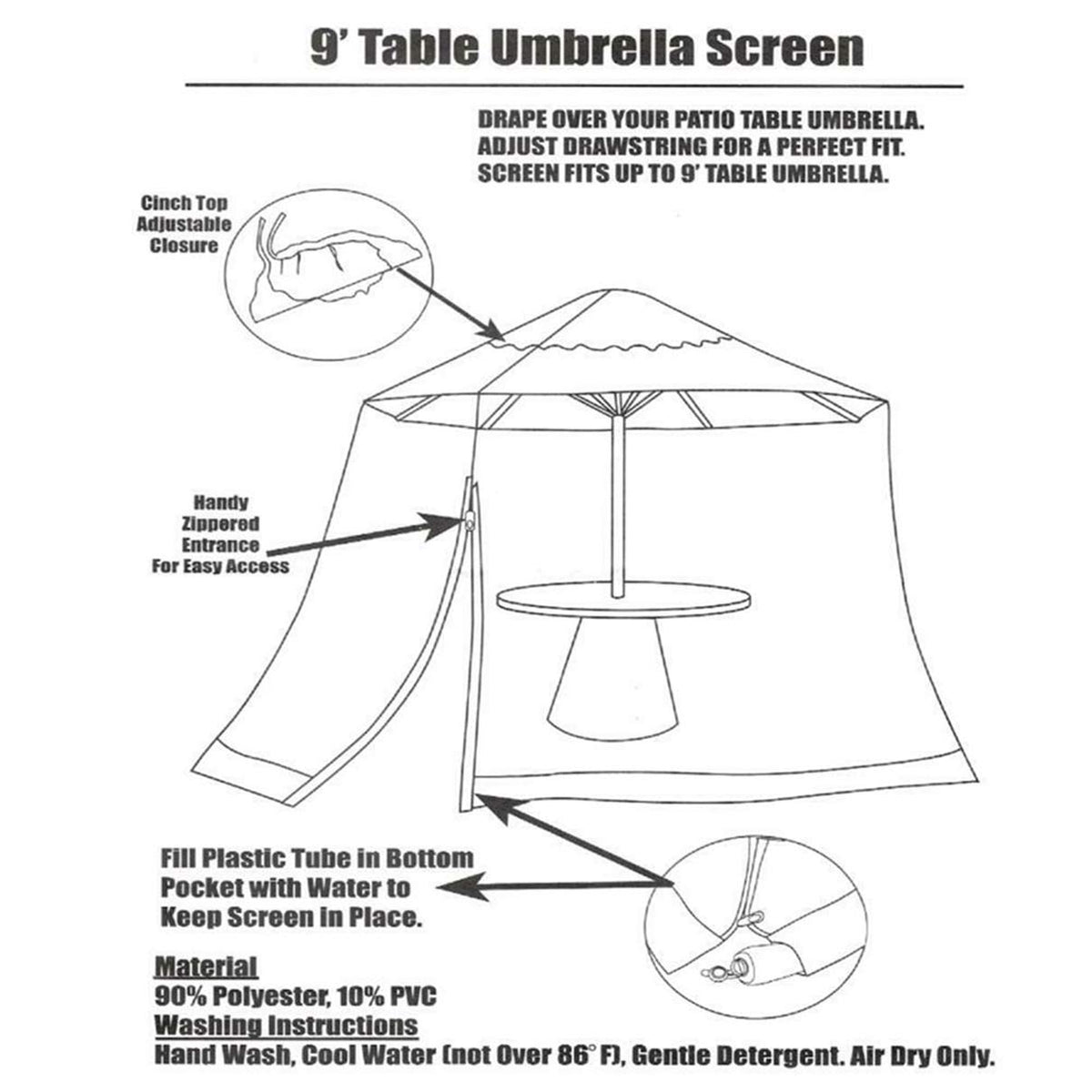 SOOSPE-MZ fits umbrellas with edge circumference 32–40 ft.