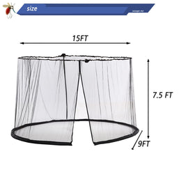 SOOSPE-MZ screen-wall for 15ft umbrella blocks pests without blocking view.