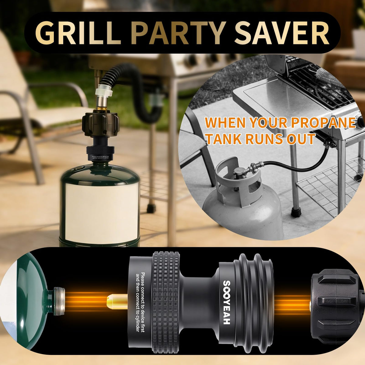 SOOYEAH CGA600 to QCC1 male thread fit provides secure hose compatibility