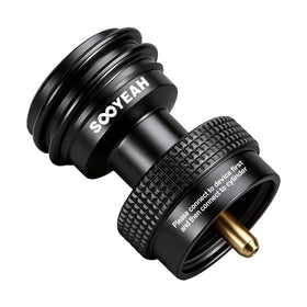 SOOYEAH propane adapter connection enables 20lb to 1lb versatility for grilling