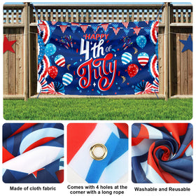 Sophena patriotic backdrop ideal for Independence Day decor and festive porch settings.