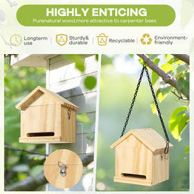 SOPUR Outdoor Wasp Trap hanging near a deck to intercept pests