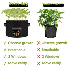 SORANGEUN grow bags velcro window design enables quick harvest access