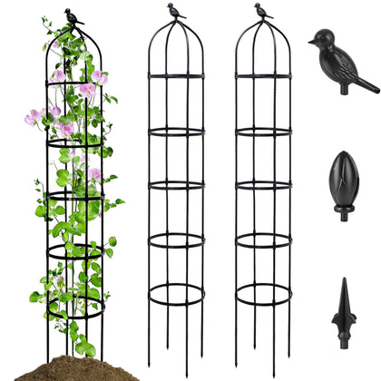 SORANGEUN 2Pack obelisk trellis at 6.7ft height supports tall climbers.