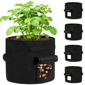 SORANGEUN 30-gallon grow bag with dual harvest windows for easy root vegetable access.