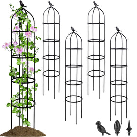 SORANGEUN 4-pack garden obelisk trellis supports climbing plants with 6ft height
