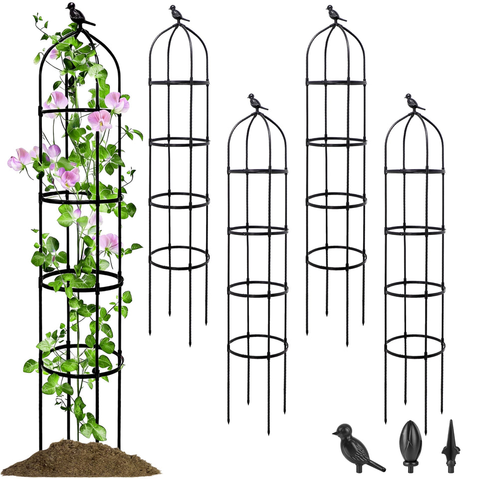 SORANGEUN 4-pack garden obelisk trellis supports climbing plants with 6ft height
