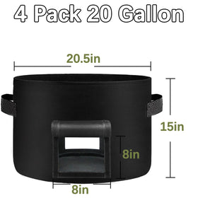 SORANGEUN grow bags handle detail shows sturdy stitched handles for easy movement