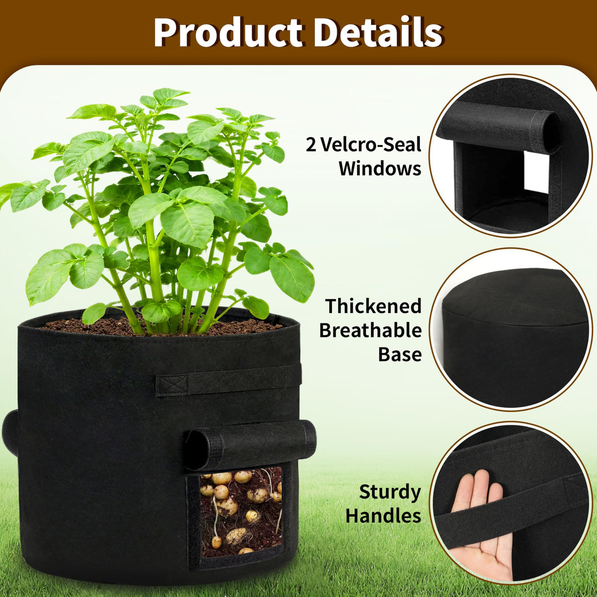 SORANGEUN grow bag suitable for potatoes, tomatoes, and other vegetables.