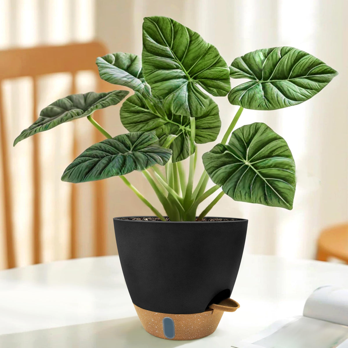 SORANGEUN reinforced polypropylene planter offers durable indoor use with a modern look.