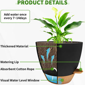 SORANGEUN self-watering 9-inch pot keeps herbs hydrated during busy days.