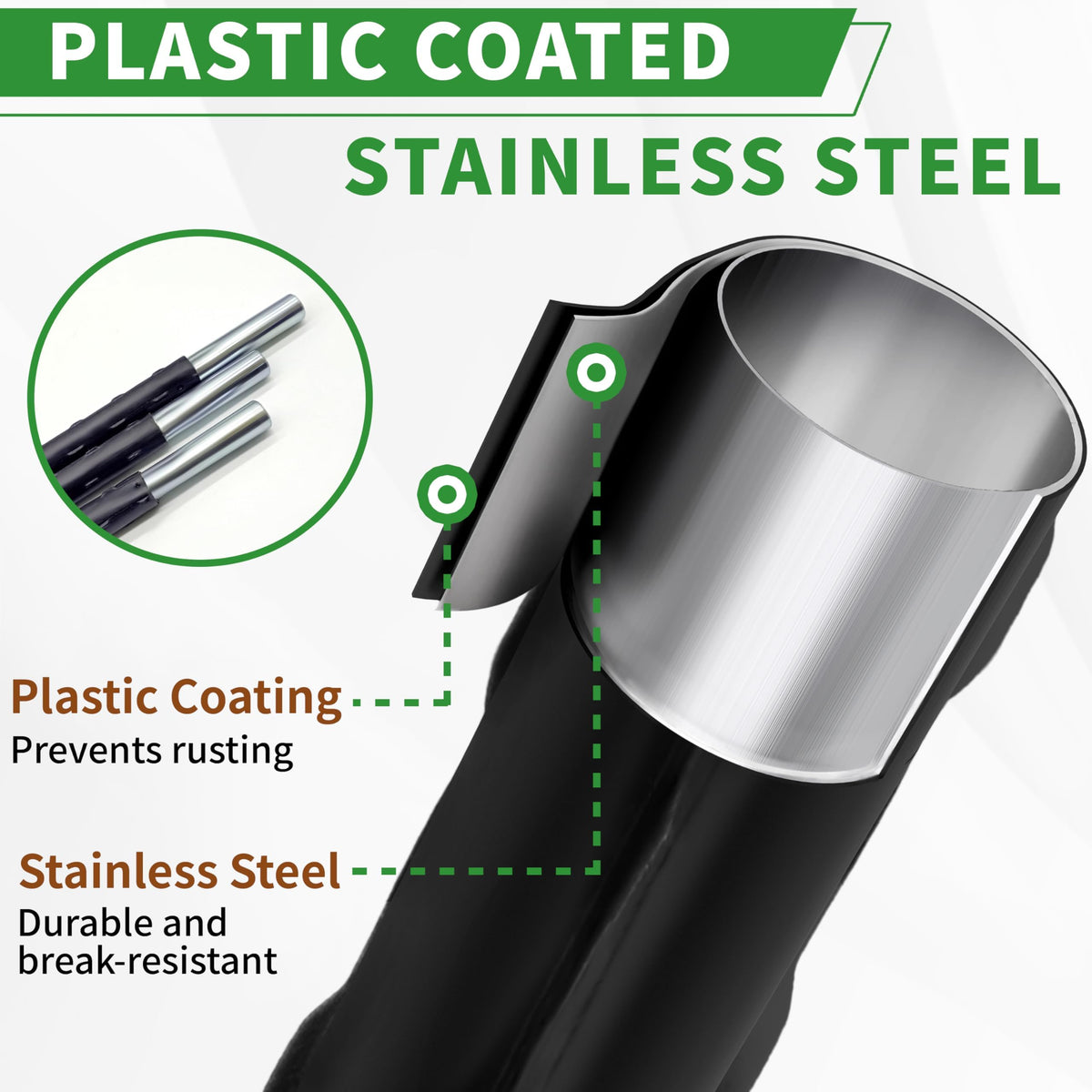 SORANGEUN sturdy-metal-core with UV coating resists rust and sun damage