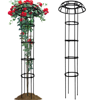SORANGEUN 65-inch umbrella-trellis provides vertical plant support for climbing vines outdoors