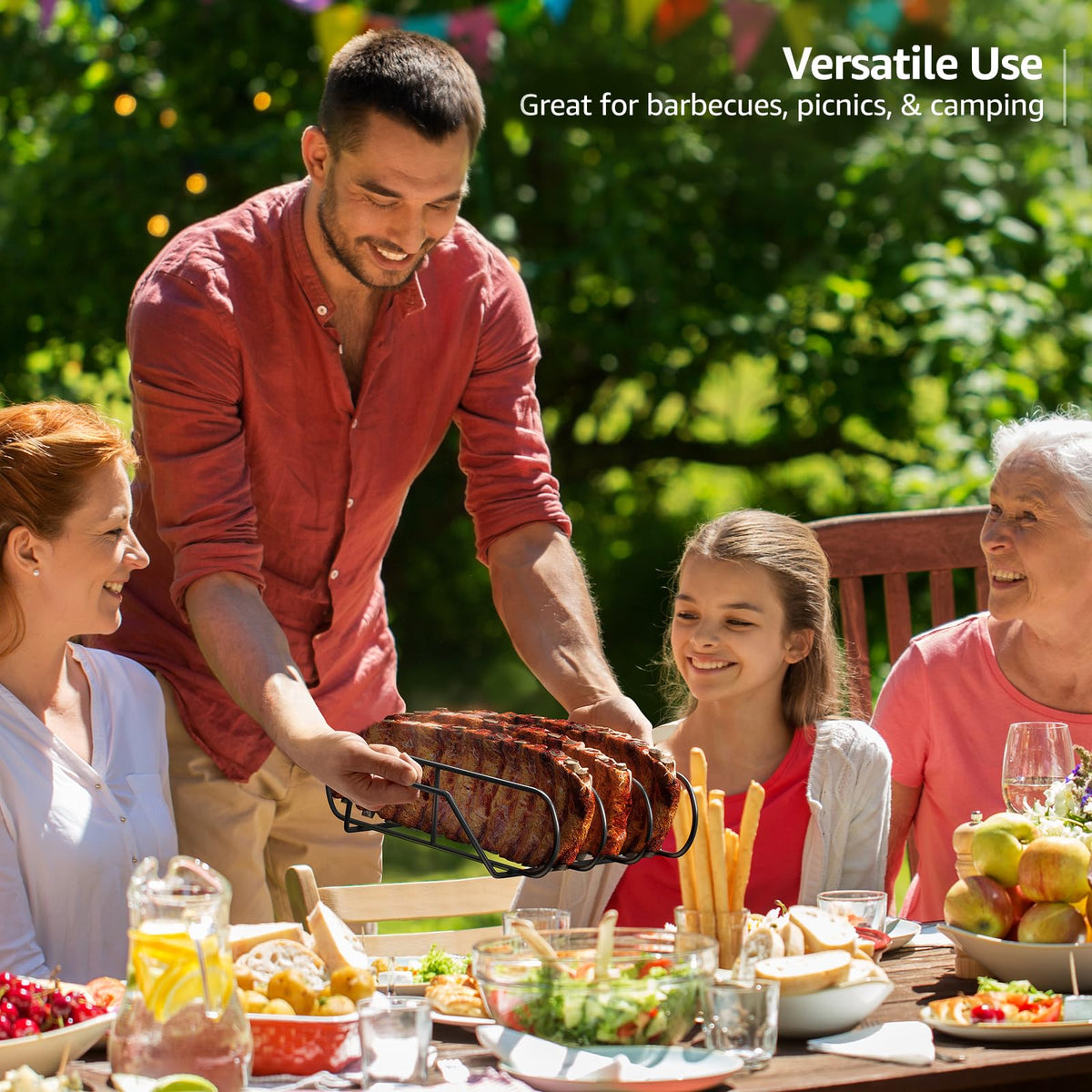 Sorbus extra-large rib rack durable steel construction withstands high heat for long-lasting performance.
