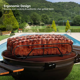 Sorbus extra-large rib rack easy-clean porcelain coating simplifies cleanup after grilling.