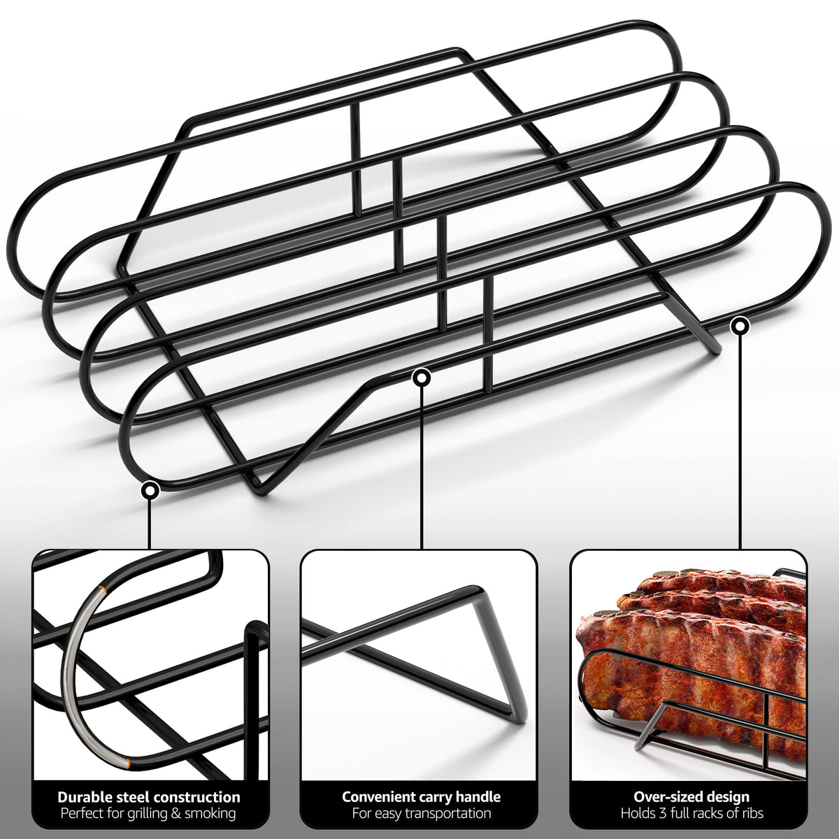 Sorbus extra-large rib rack holds multiple racks simultaneously, ideal for gatherings.