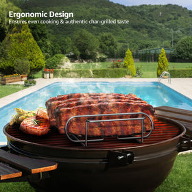 Sorbus rib rack with non-stick coating for simple cleanup after grilling.