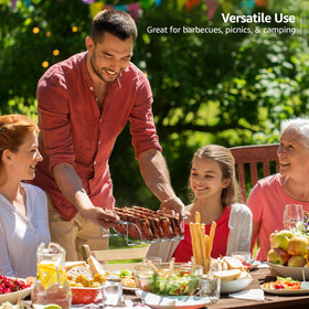 Sorbus rack used for vegetables alongside ribs for a complete meal.