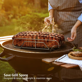 Sorbus Rib Rack XL evenly spaces ribs for better smoke penetration